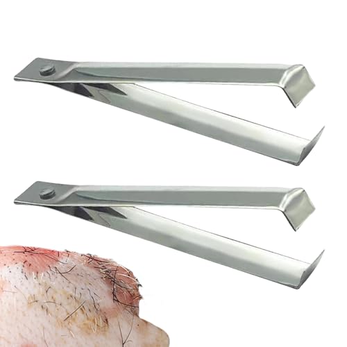 Pinzas para pelar ajos, 2 pinzas para remover la piel de ajo de acero inoxidable, pelador de ajo de precisión con punta fina, pinzas de cocina profesionales de 18 cm, pelar los dientes de ajo en