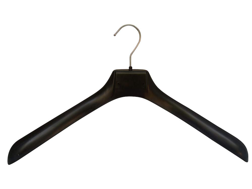 Kiroplast 12 Perchas de Plástico Antideslizante para Abrigos, Perchas Ropa Chaquetas Abrigos Extra Grandes para Hombre y Mujer (45cm)