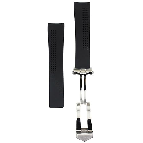 22mm Rubber Black Watch Band Strap Fit for TagHeuer Carrera Watch Replace Parts