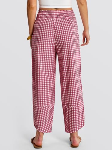 Image of ANRABESS Womens Wide Leg Palazzo Capri Pants 2026 Summer Casual High Waisted Barrel Lounge Flowy Cropped Beach Work Trousers