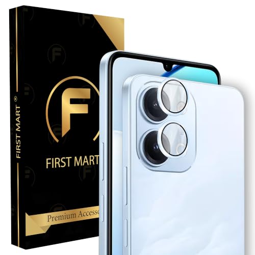 Image of FIRST MART Blue Camera Ring Guard Protector for Vivo T5 Lite | Tempered Glass with Metal Alloy Rings, HD Clear, Scratch Resistant, Case-Friendly | Pack of 1