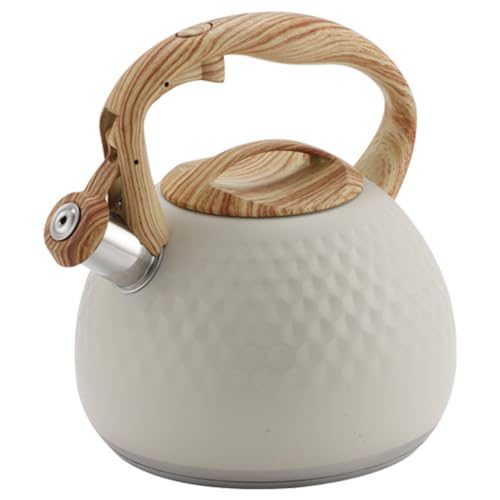 Wrtysully Hervidor de Agua con Silbato de 3 L, Tapa con Asa, Cocina de Inducción, Estufa de Gas, Hervidor de Agua A