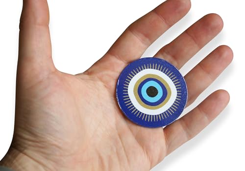 Set de 15 imanes decorativos Ojo Turco Azul redondo miniatura 5