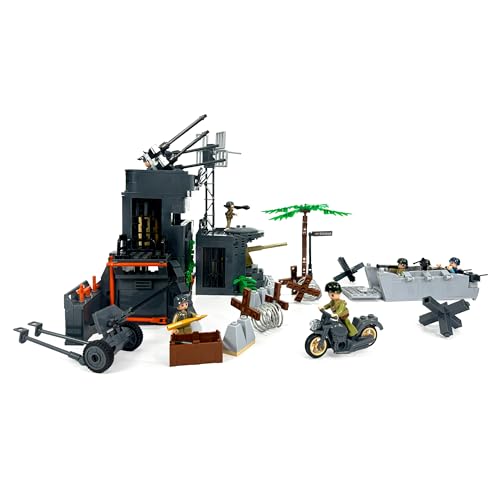 Image of General Jim's Military Brick Building Set - German Atlantic Wall Normandy Beach D-Day Building Blocks Model Great Gift for History Enthusiast, Teens and Adults
