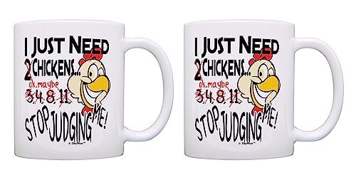 ThisWear Chicken Gift Set 2 Pack 11oz Ceramic Coffee Mug Set