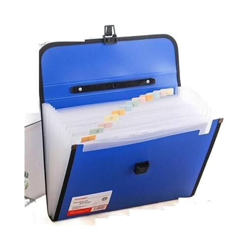 ドキュメントオーガナイザー 拡張可能なエキスパンダブルファイル、 拡張ファイルフォルダー 13ポケット A4サイズ 330x240x30mm ブルーブラック(青)(Blue)
