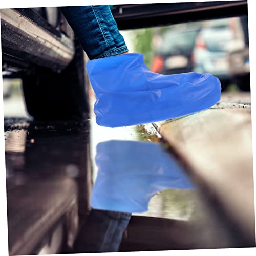 2 pares de protectores para botas impermeables reutilizables para hombre, cubiertas antideslizantes para zapatos para seguridad al aire libre miniatura 4