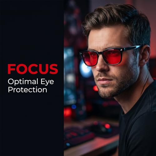 Image of Gaming Glasses, Blue Green Light Blocking, Screen Fatigue, Sleep Glasses for Men Women, Gift for Gamers