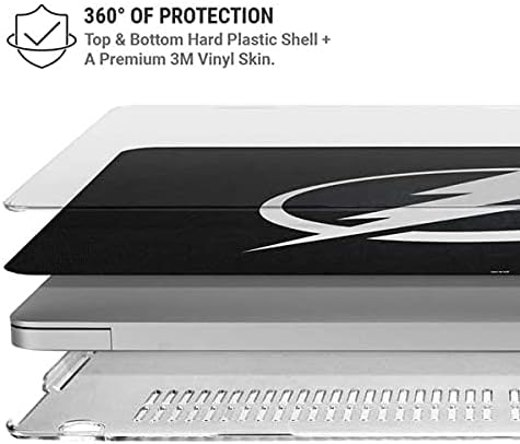 Skinit Case + Skin Compatible with MacBook Air 13in (2020) - Officially Licensed NHL Tampa Bay Lightning Black Background Design