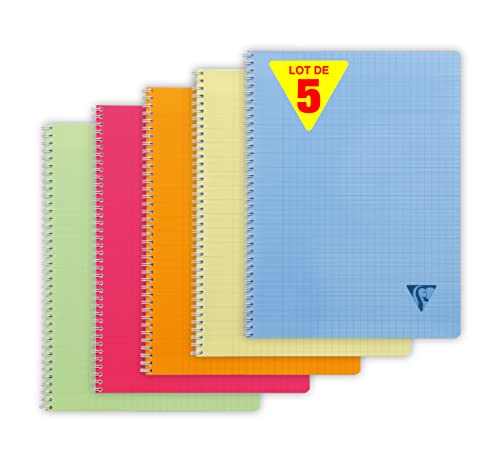 Cahiers à spirale Clairefontaine anti-déchirure avec couverture polypro 24x32
