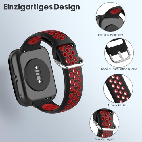 RenSheng 2 Pack Strap For Amazfit Bip 5 Bracelet, Colourful Soft Silicone Strap Suitable for Amazfit Bip 5 Strap - Image 4