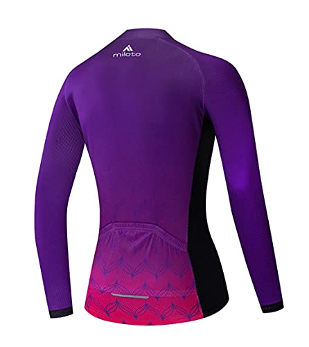 Women's Cycling Jersey Long Sleeve Tops Bicycle Clothes Quick Dry Breathable Mountain Bicycle Clothing - Image 3