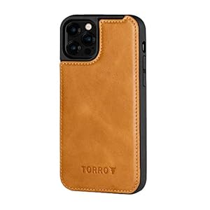 TORRO Cell Phone Case Compatible with iPhone 12 and iPhone 12 Pro – Back Leather Bumper Case with Built-in MagSafe…