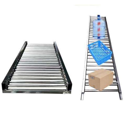 Mesa transportadora de marco de metal con rodillos de plástico para descarga flexible, estructura de acero ligera, transportador de rodillos no eléctrico