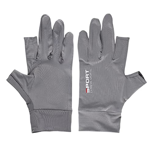 Guantes de medio dedo gris medio para rutas de ciclismo y montaña al aire libre