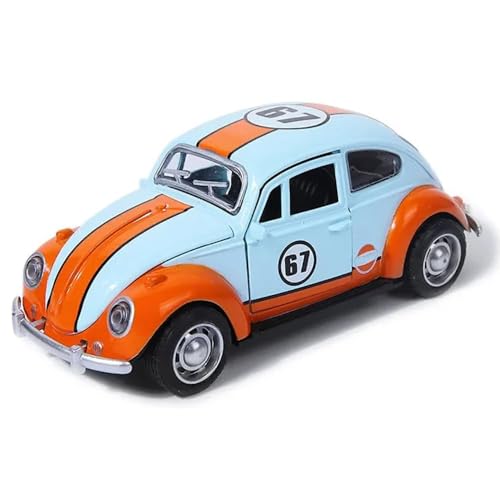 Image of 1:18 Beetle Vintage Diecast Car | Classic Metal Toy Vehicle with Pull Back Action, Light & Sound | Openable Doors | Collectible Car Toy for Kids & Adults