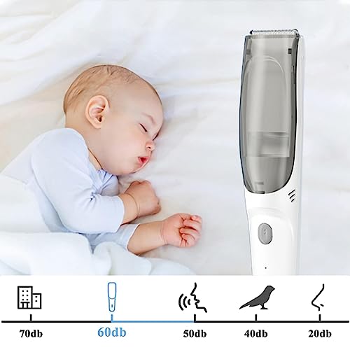 Jauhmui Baby Haarschneider, Automatisches Saugen, Leise Kids Haarschneidemaschine, Elektrischer Haarschnitt-Kit, Wasserdichter, Schnurlos, USB Schnell Wiederaufladbar, 3 Führungskämme (Stil1)