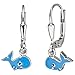 Jobo Kinder Ohrhänger Wal 925 Sterling Silber hellblau blau Ohrringe Kinderohrringe