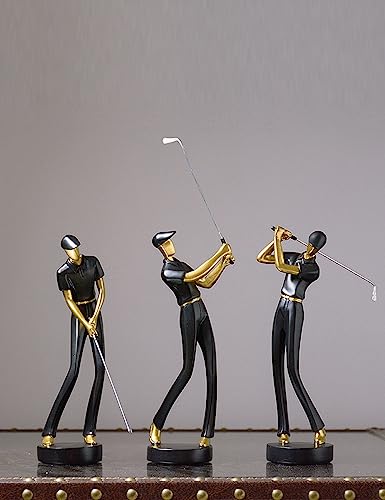 Estatua Decorativa de Golfista Moderna Negra 9.6 in miniatura 6