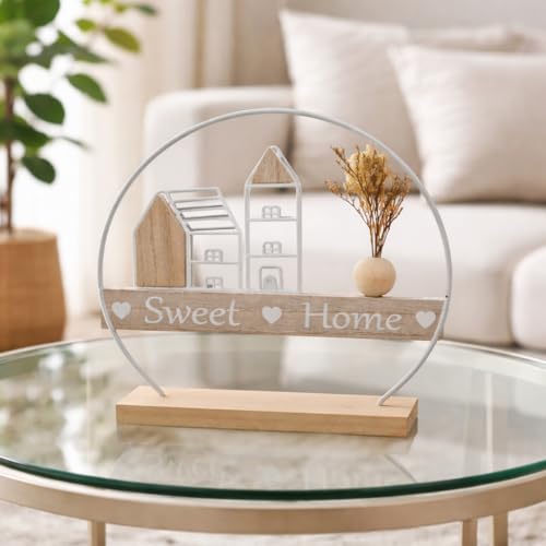 Image of CraftVatika Decorative Wooden Showpieces for Home Decor Living Room, Aesthetic Dcor, Sweet Home Room Decoration Items for Bedroom, House Warming Gifts Return Birthday for Woman Man