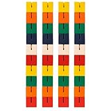 eMKay® Pack of 4 Wooden Twist and Lock Blocks | Fidget Toy for Kids & Adults | Sensory Stress Relief & Fine Motor Skill Development | Classic Retro Cube Puzzle Toy | Bright Coloured Wooden Cubes