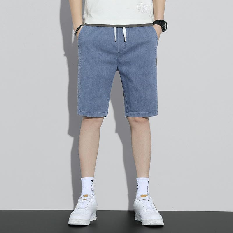 USTZFTBCL Summer Men's Thin Casual Versatile Mid-Length Elastic Loose Sports Shorts