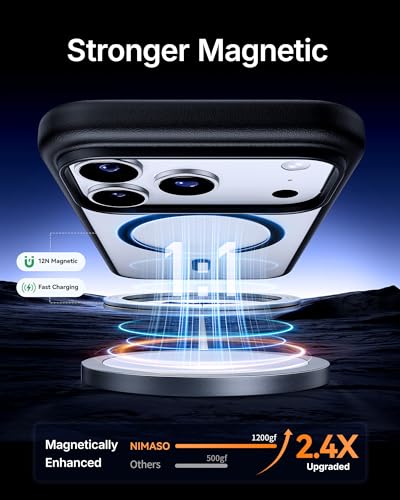 NIMASO for iPhone 18 Pro Max/17 Pro Max Case, Magnetic Phone Case, Black - image 3