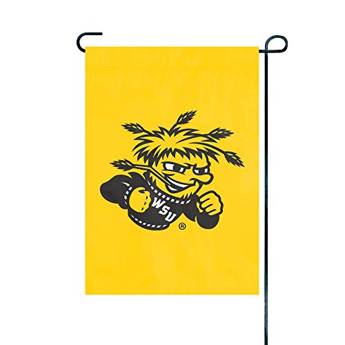 Party Animal NCAA Team Premium Garden Flag, 12.5" x 18" Double-Stitched Nylon, Outdoor House Décor for Yard, Porch & Garden, Wichita State Shockers