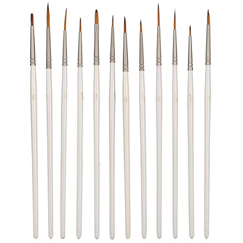 Pincel de nylon de 12 peças, ferramenta de pintura, para pintura a óleo de artistas e pintura em aqu
