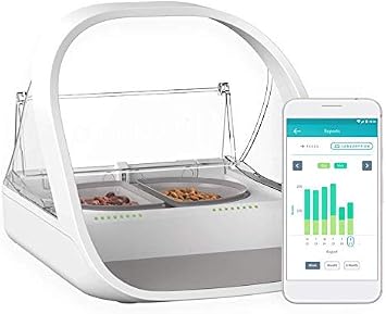 Sure Petcare SureFeed Microchip Pet Feeder Connect with Hub, RFID Collar Tags Compatible, Mobile App Control, for Wet and Dry Food, White, 4xC Cell Batteries Required, Not Included