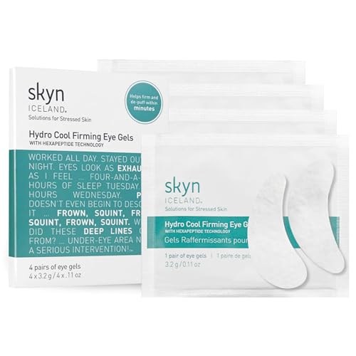 skyn ICELAND Hydro Cool Firming Under Eye Patches. Eye Gel Mask to Firm And Reduce Wrinkles, Fine Lines, Dark Circles, Puffy Eyes & Bags, 4 Pairs