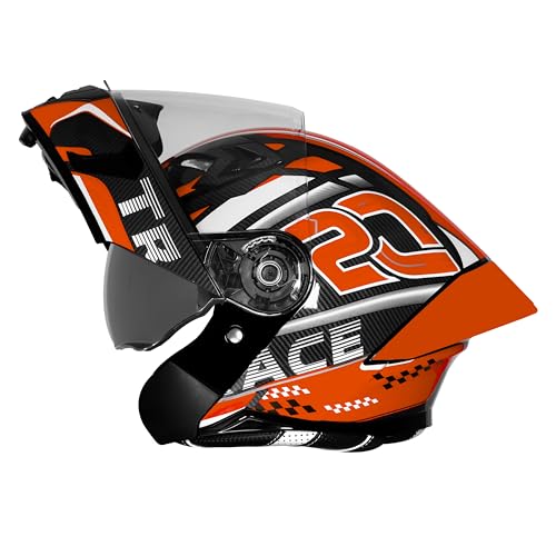 Image of Steelbird SBA-20 Trace ISI Certified Flip-Up Graphic Helmet for Men and Women with Inner Silver Sunshiled