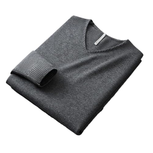 Men's V-Neck Comfortable Warm Top Casual Solid Color All-Matching Long Sleeve Sweater