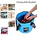 3 Pcs 20L (5-Gallon) Collapsible Bucket Set – Portable Foldable Water Container with Handle for Camping, Hiking, Fishing, Car Washing (Black, Orange, Blue)