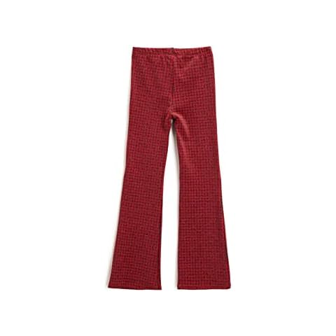 Koton Girl's Red Check Flare Leggings Cover
