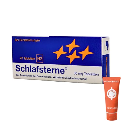 Schlafsterne 20 Tabletten mit Doxylamin bei Schlafstörungen I unterstützt das Einschlafen und Durchschlafen I mit give-away von Pharma Perle