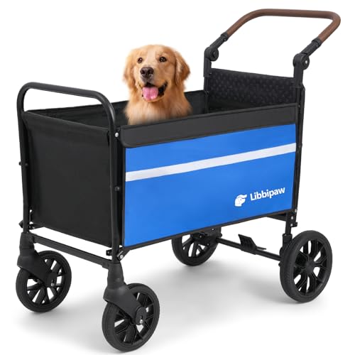 Libbipaw Dog Wagon for Medium Large Dogs up to 200lbs, All Terrain Foldable...