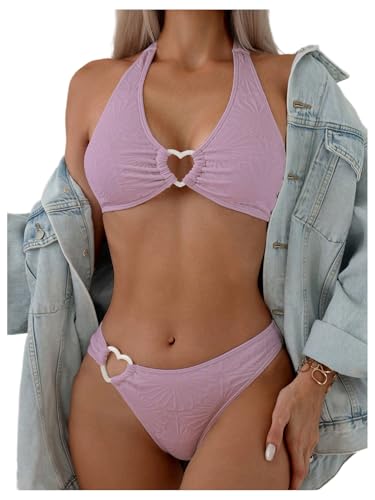 Amazon.com: Verdusa Women's 2 Piece Swimsuit Heart Shaped Ring