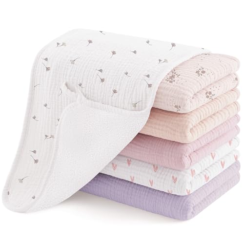 Susurration Muslin Burp Cloths Soft Baby Burping Cloths for Unisex Boys and Girls Newborn Essentials Large Extra Absorbent Washcloths 20x10in 6 Pack