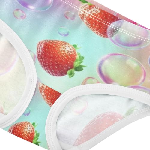 Girls Underwear Toddlers 2t Cotton Panties for Girl Print Underpants Briefs Strawberry Bubbles Pastel Pink4