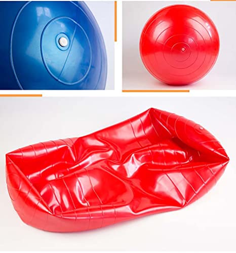 ヨガバランスボール ピーナッツ型 マッサージボール エクササイズボール 初心者 子供 大人 超耐荷重 ヨガトレーニング リハビリ ダイエット ホームフィットネス (ピンク) 6枚目