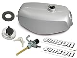 Simson Tank Set - Neuer Kraftstoffbehälter in originaler Silber Simson Lackierung wie die zu DDR Zeiten