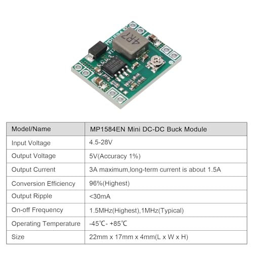 10 Stück Mini Step Down Converter Modul, QIQIAZI DC-DC Buck Converter MP1584EN 4,5-28V bis 0,8-20V DC-DC Wandler Modul,24V zu 12V 9V 5V 3V Step Down Einstellbar Wandler