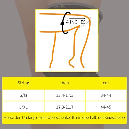 BraceUP Kniebandage, Kniestütze Männer Damen mit Gelenkstütze bei Knieschmerzen - Maximale Unterstützung und Komfort bei ACL/PCL-Verletzungen, Meniskusrisse, Arthritis (L/XL)