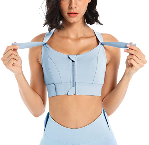 Damen Sport BH Racerback Sportsbra Crop Top Comfort Rücken Verkreuzt Vorne Reissverschluss Running Gym Light Komfortabler Bra Klettverschluss Riemchen Bralette Tanktop Damen Sport BH Racerback Sportsbra Crop Top Comfort Rücken Verkreuzt Vorne Reissverschluss Running Gym Light Komfortabler Bra Klettverschluss Riemchen Bralette Tanktop