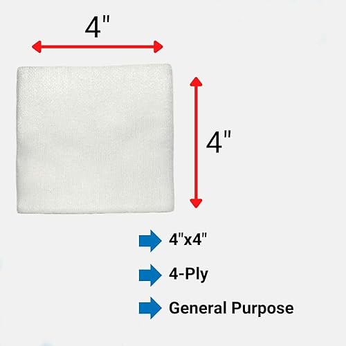 Miniatura 4 de AMD-Ritmed Esponjas no tejidas, no estériles, esponjas de gasa, para limpieza, preparación y aderezo, altamente absorbentes y con menos pelusa, 4 x