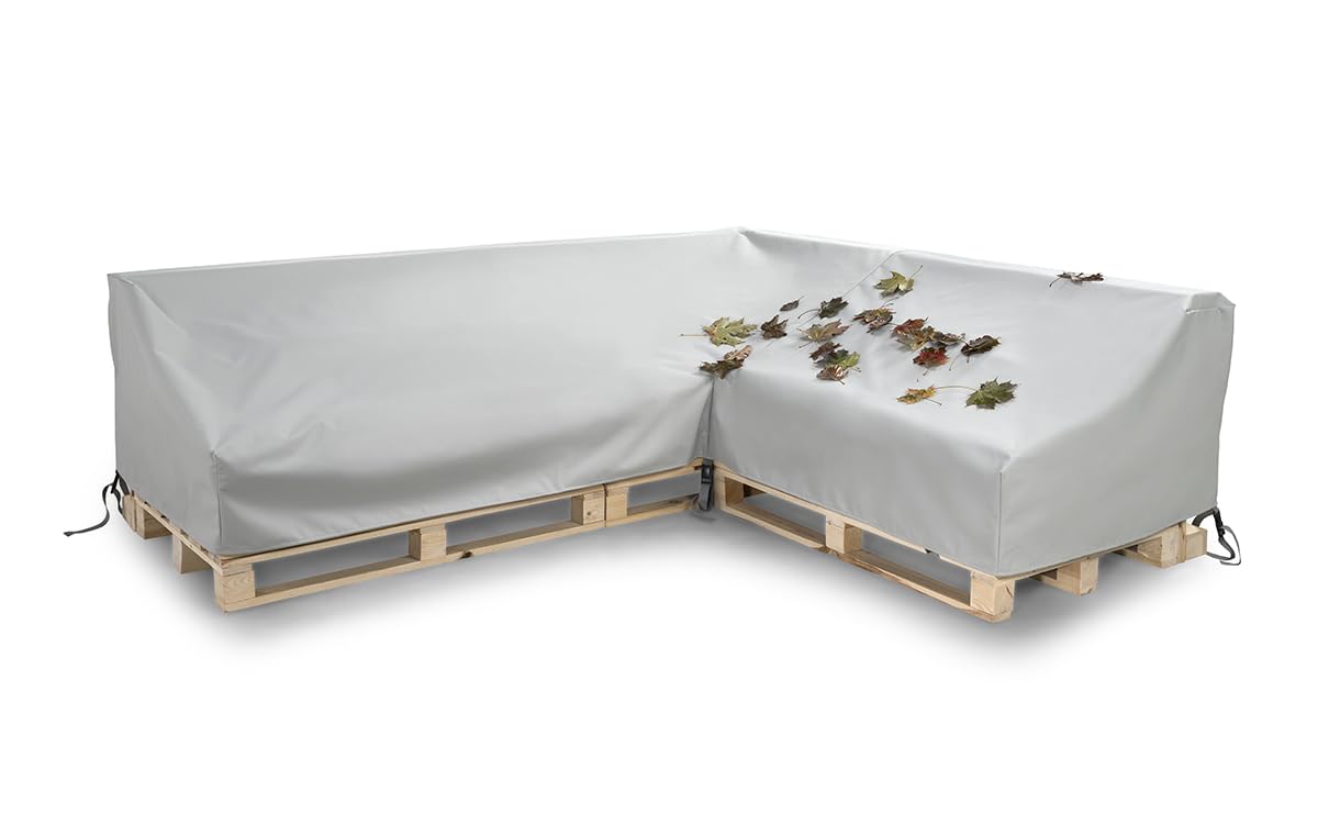Gutekissen® Abdeckung für Palettenkissen, Abdeckung für Palettenmöbel, Abdeckhauben für Palettenbank, Abdeckung für Palettensofa, Wasserdicht,Anti-UV Paletten Sofa Schwarz (L-Form (262x223/64cm))