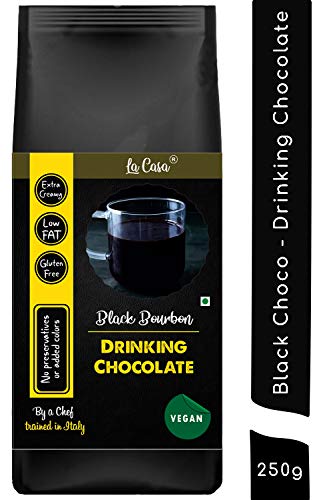 Image of La Casa Vegan Dark Drinking Chocolate - Black Bourbon Chocolate | Gluten Free | All Natural | 250g |