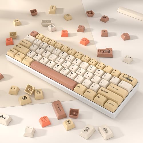 Image of surmen 139 XDA Profile PBT Keycaps 75 Percent, Custom keycaps Dye Sublimation with ISO Keys for 61 /68 /82 /87 /108 Mechanical Keyboard (Stamp)