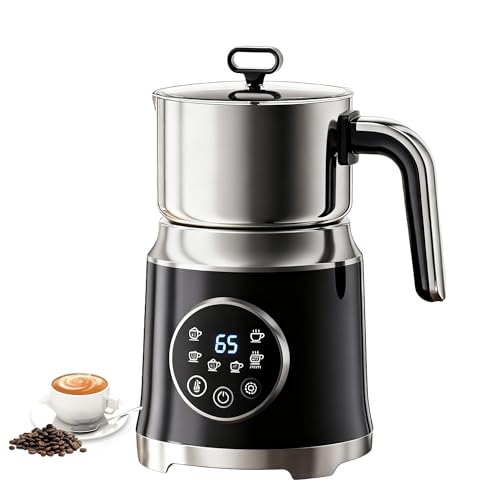 6 in 1 Electric Milk Frother and Steamer, Large Capacity Detachable Electric Milk Frother, Automatic Warm and Cold Foam Maker, Hot Chocolate Maker, BPA Free